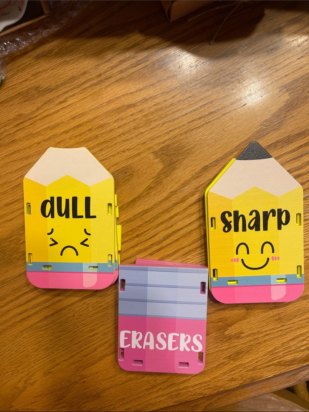 NEW Cute Yellow Pencil-Shaped and Eraser Bins for Classroom